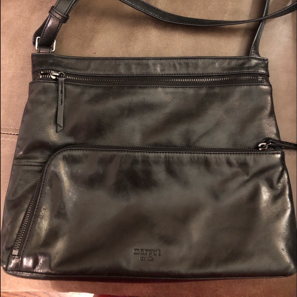 Black leather crossbody